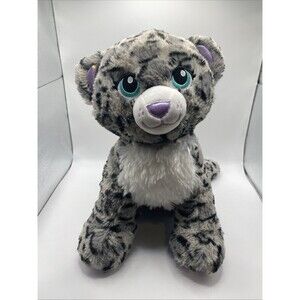 Build A Bear Snow Leopard Teal Eyes Purple Sparkle Plush Stuffed 12" Retired